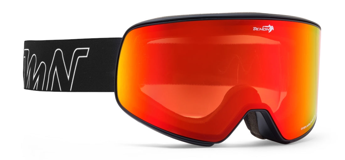 Ski mask OTG view with mirrored orange lens Soular