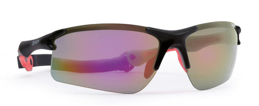 glasses for running and trail running interchangeable mirrored lenses trail model matt black red