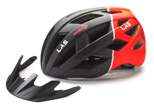 Helmet fot road and mountain biking enigma matt black red with back light