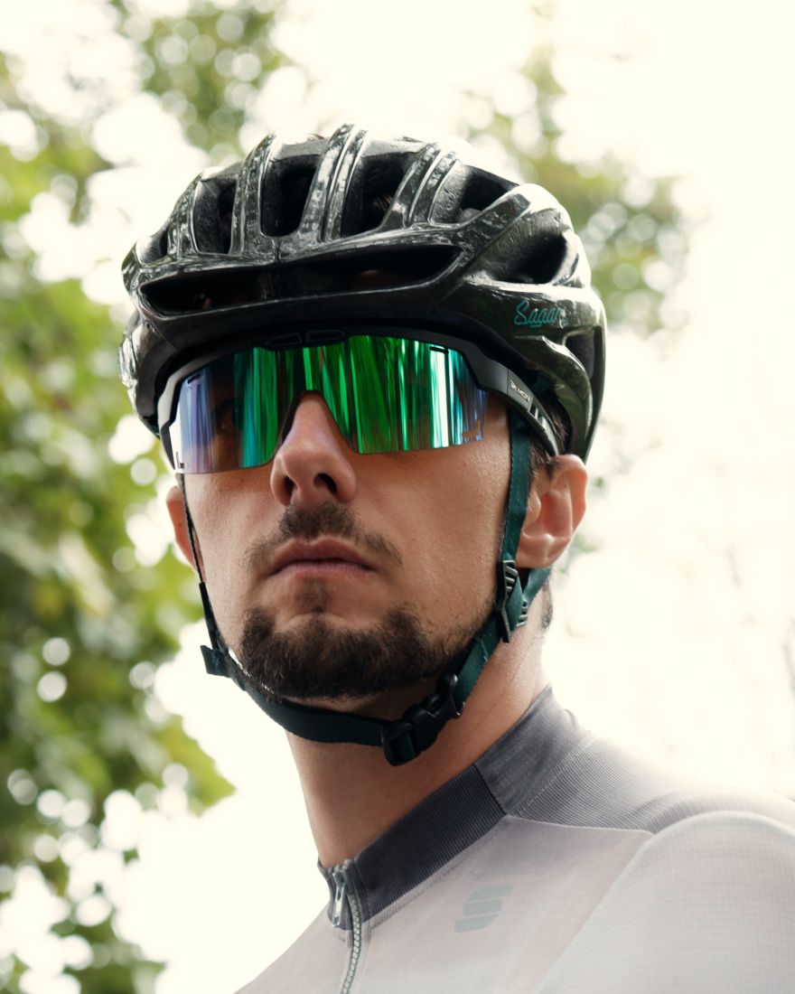 Men mtb green mirrored glasses speed vent model matt black color