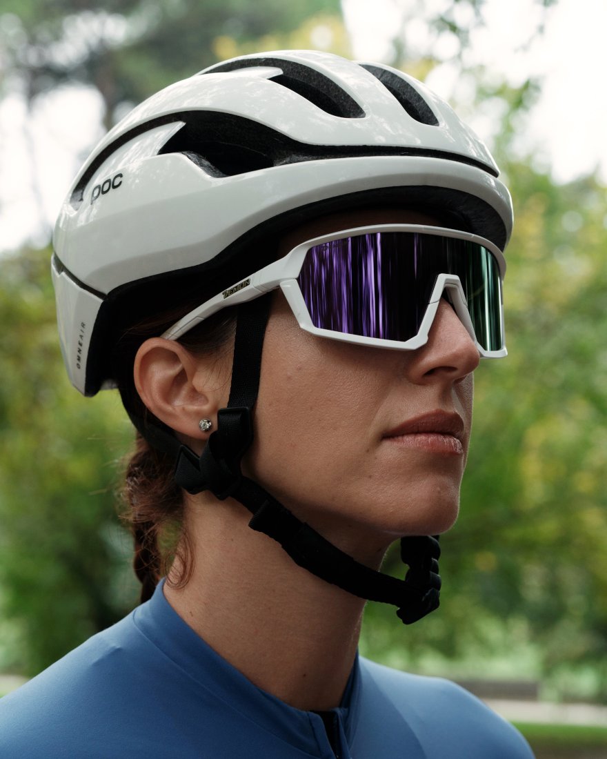 Woman gravel bike glasses with mirrored purple lens GRAVEL model