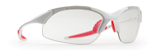 Woman running glasses with photochromic smoke lenses model 832 shiny white